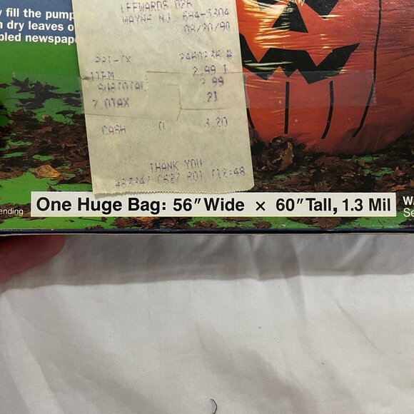 NOS Vintage Halloween Stuff A Pumpkin by Sun Hill Made in USA 114 gallon Leaf - Picture 4 of 14